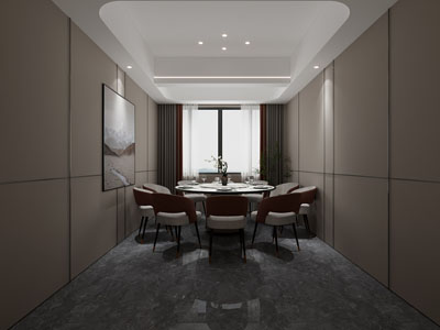 新中式酒店包厢包间3d模型 新中式酒店包厢包间