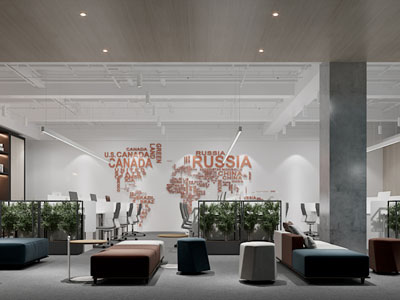 现代公司休闲区 洽谈区