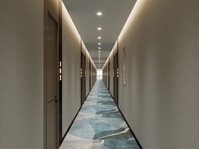 新中式酒店走廊过道3d模型 新中式酒店走廊过道