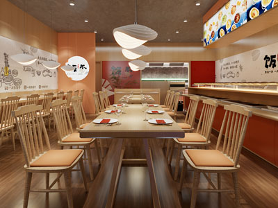 新中式饭店餐馆就餐区3d模型 新中式饭店餐馆就餐区