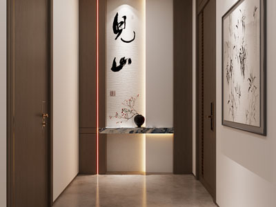 新中式玄关端景造型