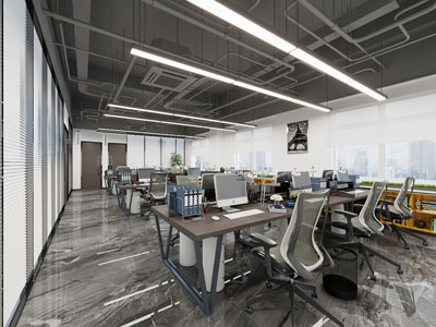 现代公共办公区3d模型 现代公共办公区