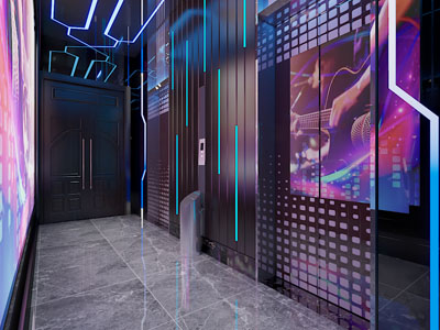 现代KTV电梯间3d模型 现代KTV电梯间