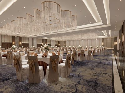 现代酒店婚庆宴客厅 就餐区3d模型 现代酒店婚庆宴客厅 就餐区