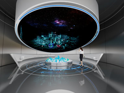 现代科技展厅展览3d模型 现代科技展厅展览