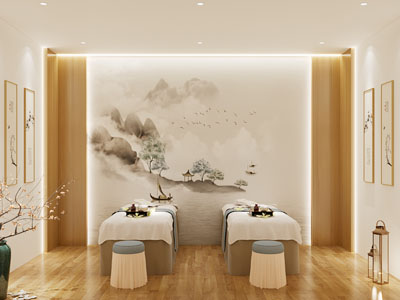 新中式美容按摩院 spa会所3d模型 新中式美容按摩院 spa会所