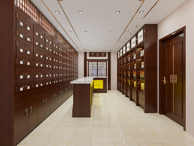 新中式药房 药店3d模型 新中式药房 药店