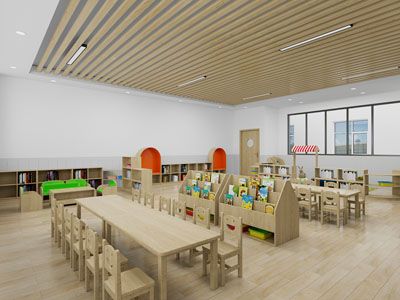 现代幼儿园阅览室 图书馆3d模型 现代幼儿园阅览室 图书馆