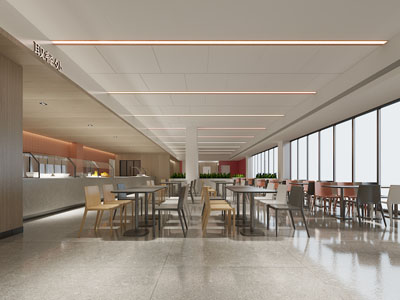 现代饭店餐馆就餐区3d模型 现代饭店餐馆就餐区