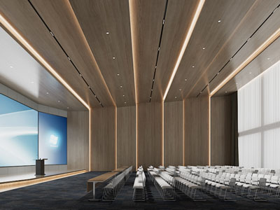 现代会议厅 报告厅3d模型 现代会议厅 报告厅