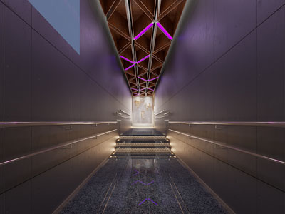 现代轻奢走廊过道3d模型 现代轻奢走廊过道