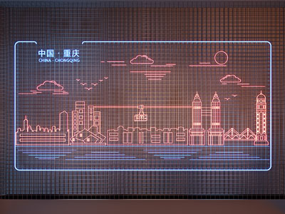 现代霓虹灯 装饰灯背景墙3d模型 现代霓虹灯 装饰灯背景墙