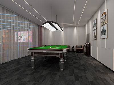 现代台球室 娱乐休闲室