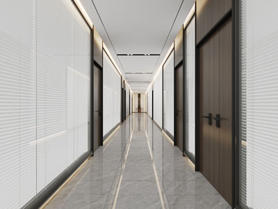 现代办公室走廊过道3d模型 现代办公室走廊过道