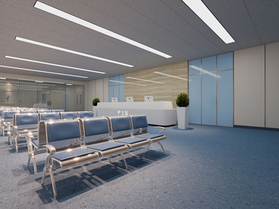 现代医院护士站 候诊区3d模型 现代医院护士站 候诊区