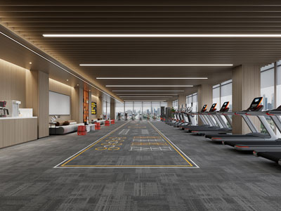 工业风loft健身房3d模型 工业风loft健身房