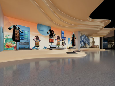 现代民族服饰展厅展览3d模型 现代民族服饰展厅展览