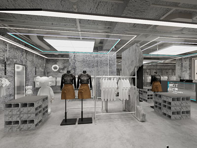 工业风loft女装专卖店 服装店3d模型 工业风loft女装专卖店 服装店