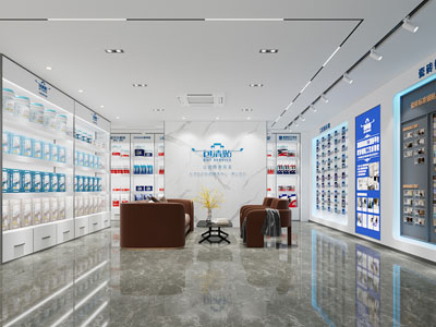 现代建材专卖店 施工工艺展览墙3d模型 现代建材专卖店 施工工艺展览墙