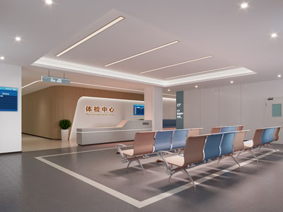 现代医院体检中心候诊区3d模型 现代医院体检中心候诊区