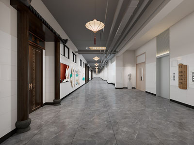 新中式走廊过道3d模型 新中式走廊过道