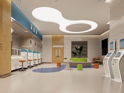 现代医院采血室窗口 大厅3d模型 现代医院采血室窗口 大厅