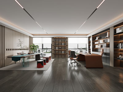 现代董事长 总经理办公室3d模型 现代董事长 总经理办公室