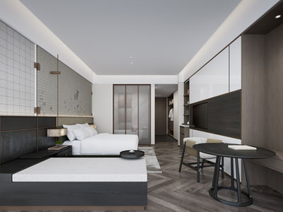 现代酒店客房3d模型 现代酒店客房