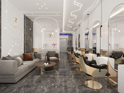 现代轻奢美容理发店3d模型 现代轻奢美容理发店