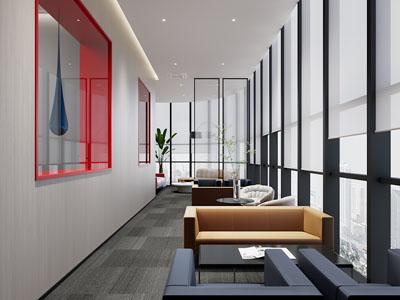 现代公司接待区 洽谈区3d模型 现代公司接待区 洽谈区