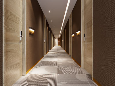 新中式酒店客房走廊过道3d模型 新中式酒店客房走廊过道