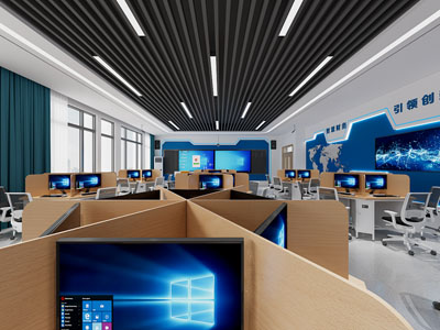 现代员工公共办公区3d模型 现代员工公共办公区