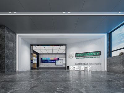 现代公司展厅展览大厅大堂3d模型 现代公司展厅展览大厅大堂