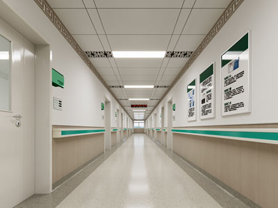 新中式医院走廊过道3d模型 新中式医院走廊过道