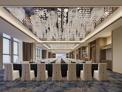 现代酒店婚庆现场宴客厅 就餐区3d模型 现代酒店婚庆现场宴客厅 就餐区