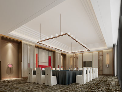 新中式会议室3d模型 新中式会议室