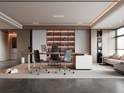 现代董事长 总经理办公室3d模型 现代董事长 总经理办公室
