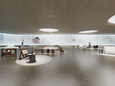 侘寂风休闲区3d模型 侘寂风休闲区