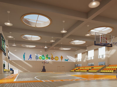 现代篮球馆3d模型 现代篮球馆