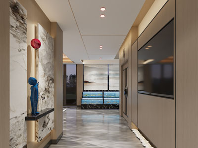 新中式酒店玄关过道