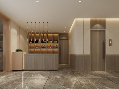 新中式酒店大堂前台接待3d模型 新中式酒店大堂前台接待