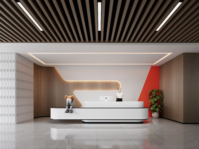 现代大堂前台接待3d模型 现代大堂前台接待