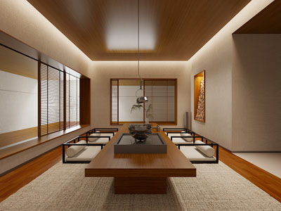 日式料理店包厢包间3d模型 日式料理店包厢包间