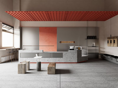 工业风loft咖啡厅3d模型 工业风loft咖啡厅