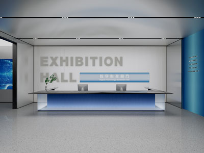 现代公司大厅前台接待3d模型 现代公司大厅前台接待