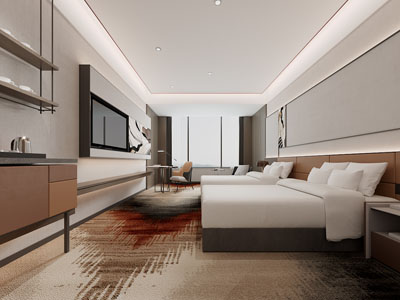 现代酒店客房3d模型 现代酒店客房