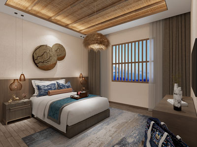 侘寂风民宿酒店客房3d模型 侘寂风民宿酒店客房