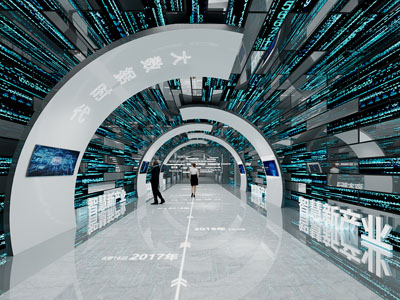 现代科技展厅展览3d模型 现代科技展厅展览