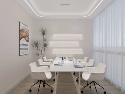 现代奶油风会议室3d模型 现代奶油风会议室