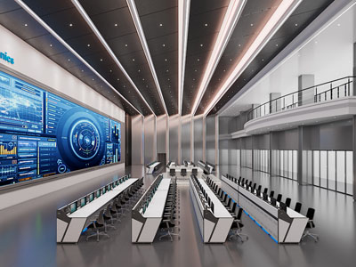 现代指挥大厅 监控室3d模型 现代指挥大厅 监控室